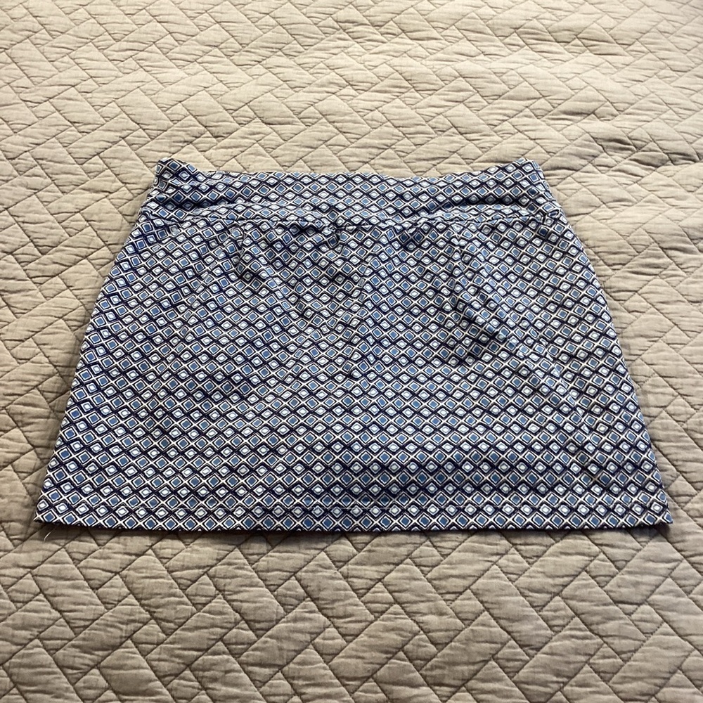 Courtenay Diamond Pattern Mini Skort in Blue and White Sz 10 P